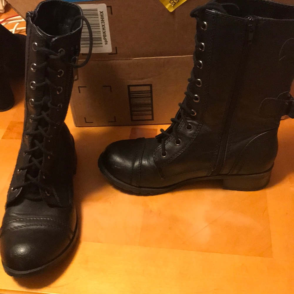 Black boots.